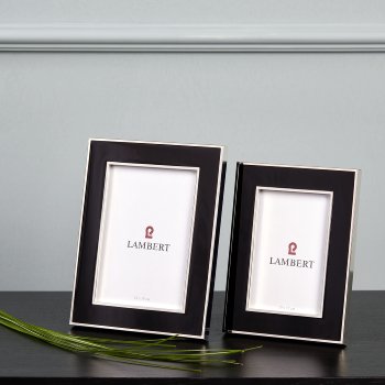 Portland silverplated, black 10x15 frame for enamel picture cm,
