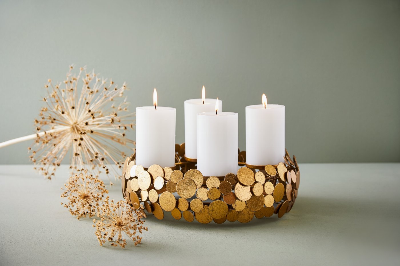 Jimin table top wreath with 4 candleholders