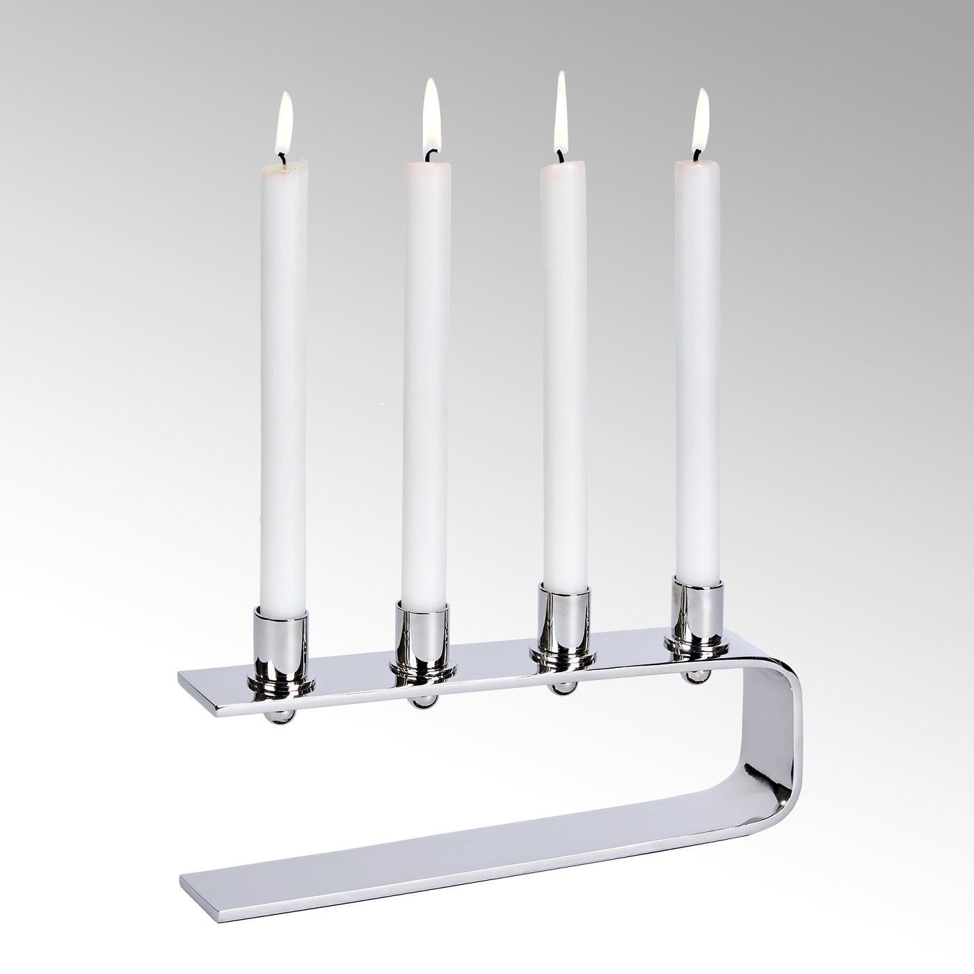 Antares Kerzenständer Aluminium, silber H 14 31x5,5 Stabkerze cm cm, cm, D für 2,1