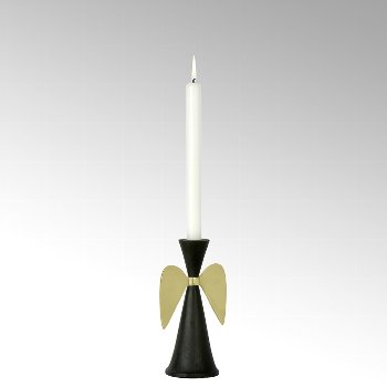 Nanael Kerzenständer D cm Aluminium, schwarz 2,1 für gold 1 Stabkerze Engel