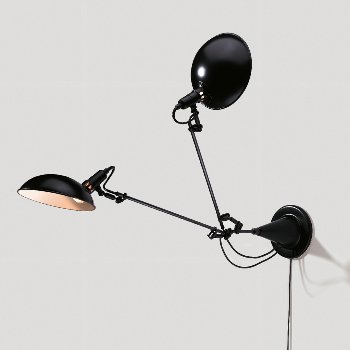 Switch On wall lamp black 2-arm