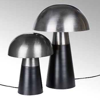 Brooklyn Table Lamp Large Stainless, Brushed Steel Dome Table Lamp
