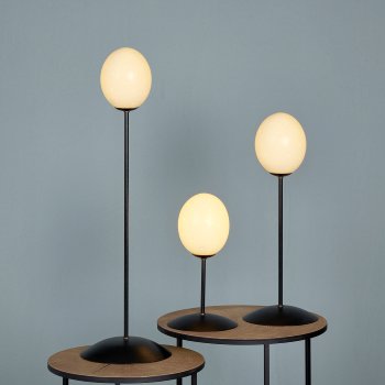 Emu table-lamp black/ostrich egg H 35 cm