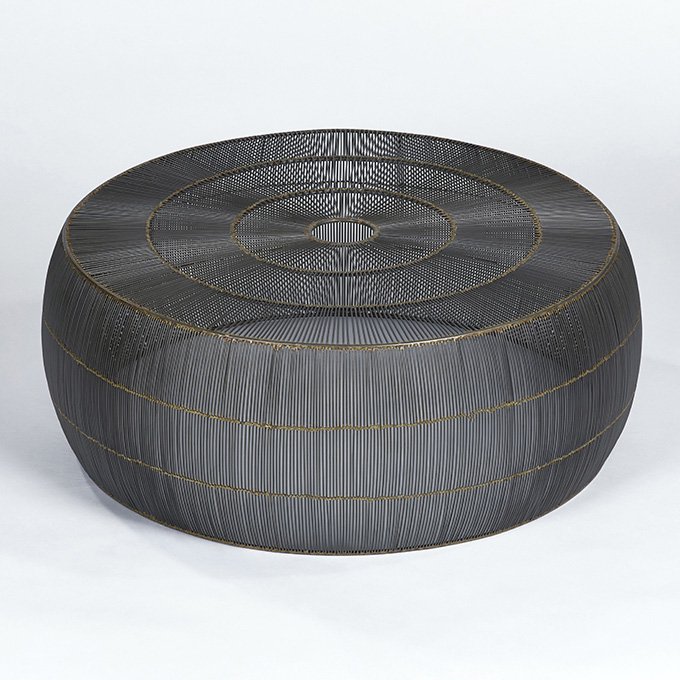 Obhan coffee table woven wire  natural anthracite