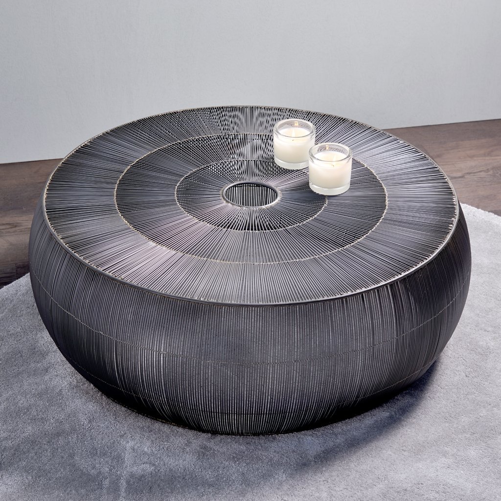 Obhan coffee table woven wire  natural anthracite
