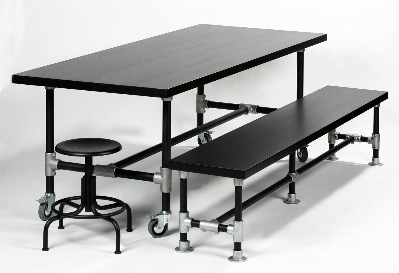 Industrie table black 1oox1oox74cm