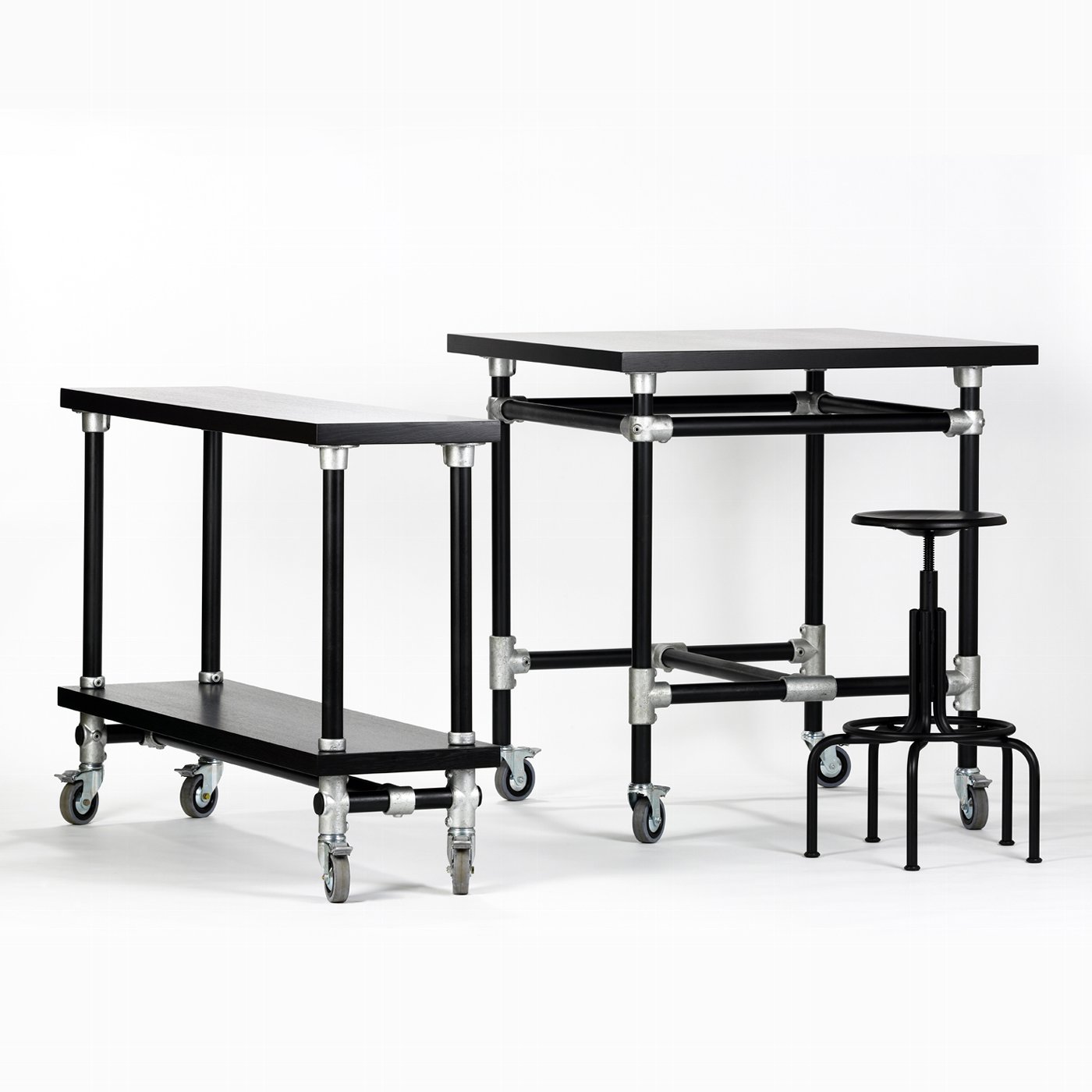 Industrie table black 1oox1oo H105cm