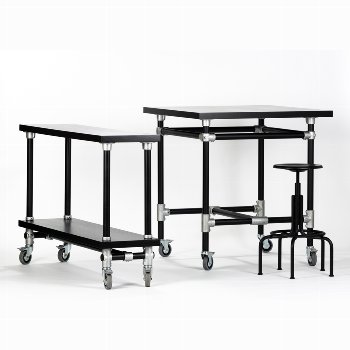 Industrie table black 22ox9o H105cm