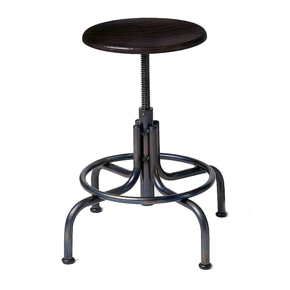 Industrie stool iron frame black H45-65 cm