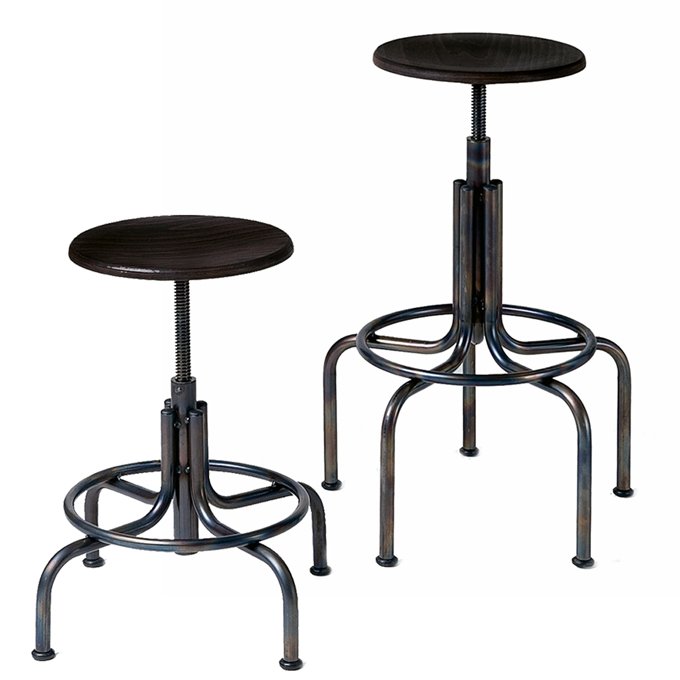 Industrie stool high iron frame black H65-85