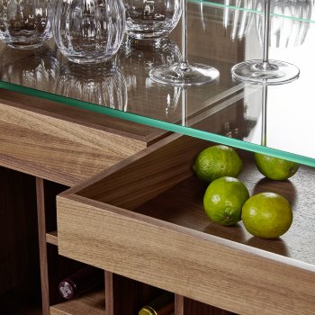 Cheers  bar cabinet, americ. walnut veneer,