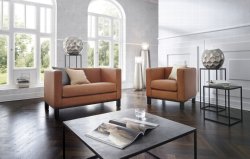 Bella armchair, 74x72x7o cm with leather Santa Fe