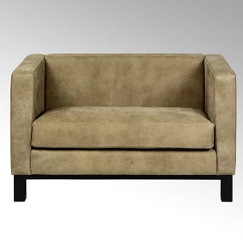 Bella sofa with leather AFRIKA, taupe