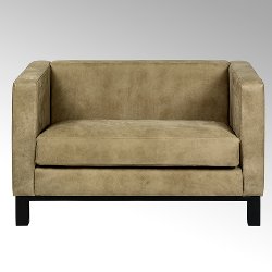 Bella sofa with leather AFRIKA, taupe