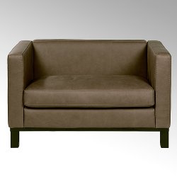 Bella sofa with leather AFRIKA, brown