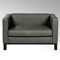 Bella sofa with leather AFRIKA, anthracite