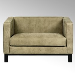 Bella sofa with leather SANTA FE, grey