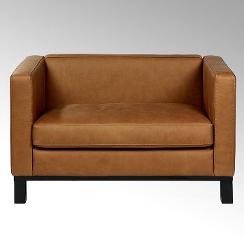 Bella sofa with leather SANTA FE, cognac