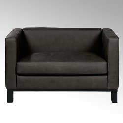 Bella sofa with leather SANTA FE, darkbrown