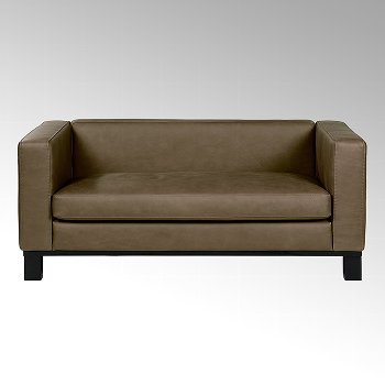 Bella sofa with leather AFRIKA, brown