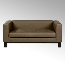Bella sofa with leather AFRIKA, brown