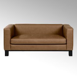 Bella sofa with leather SANTA FE cognac