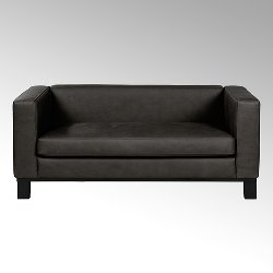 Bella sofa with leather SANTA FE darkbrown