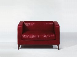 Stanhope sofa leather bordeaux-red 12ox72x7ocm