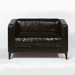Stanhope sofa leather black 12ox72x7o cm