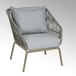 Lido Outdoor Sofa breit, grau grau Stahlrohr Gestell: rope Geflecht pulverbeschichtet