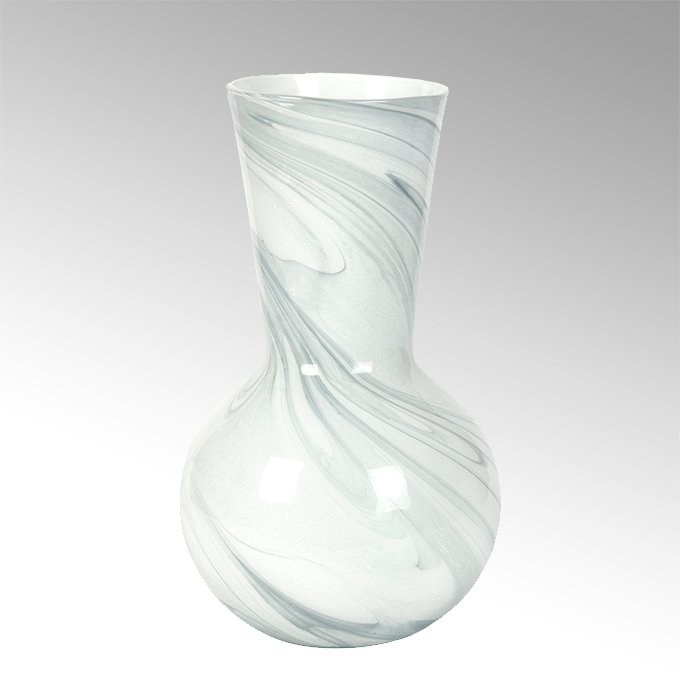 Jette Vase, weiß marmoriert