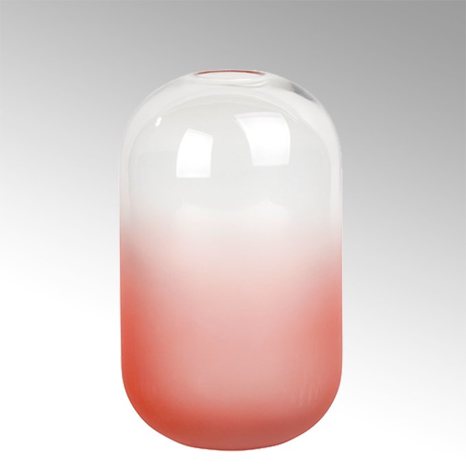 Liv vase, glass, pink, H 21,5, D 12 cm matt/clear