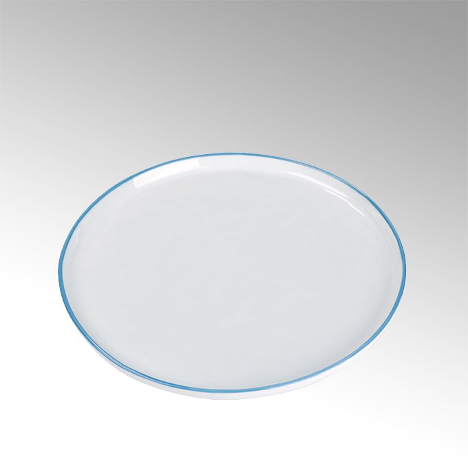 Piana plate white with lightblue rim d 21,5 cm