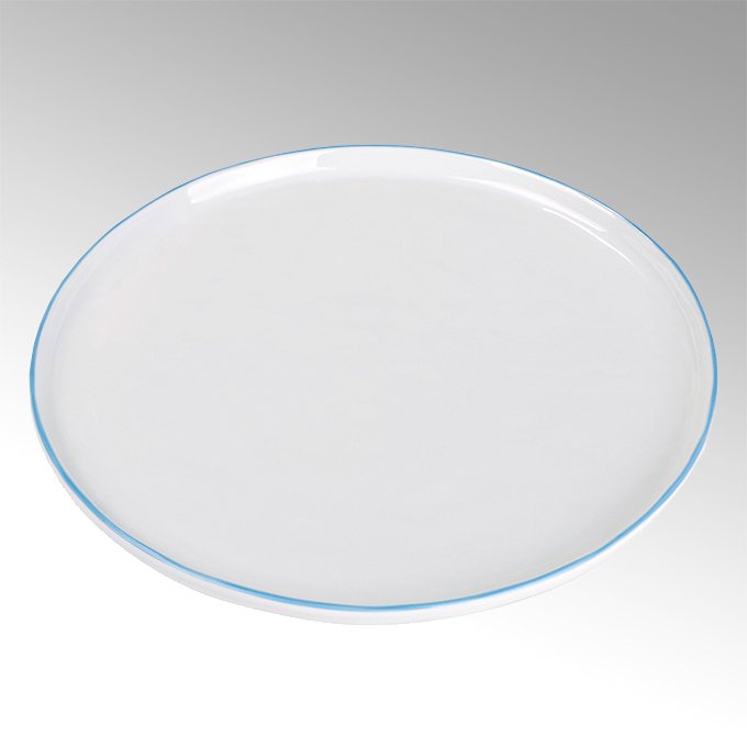 Piana plate white with lightblue rim d 27 cm