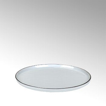 Piana plate white with grey rim d 21,5 cm
