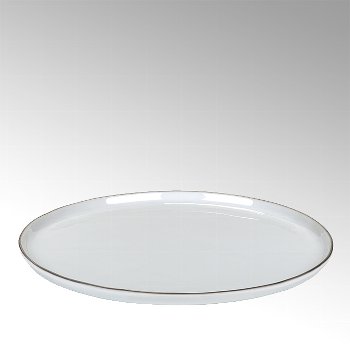 Piana plate white with grey rim d 27 cm