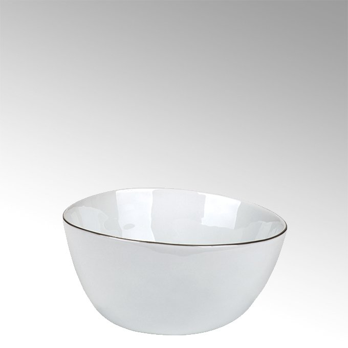 Piana bowl white with grey rim,