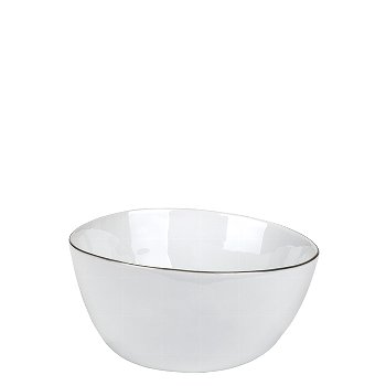 Piana bowl white with grey rim,