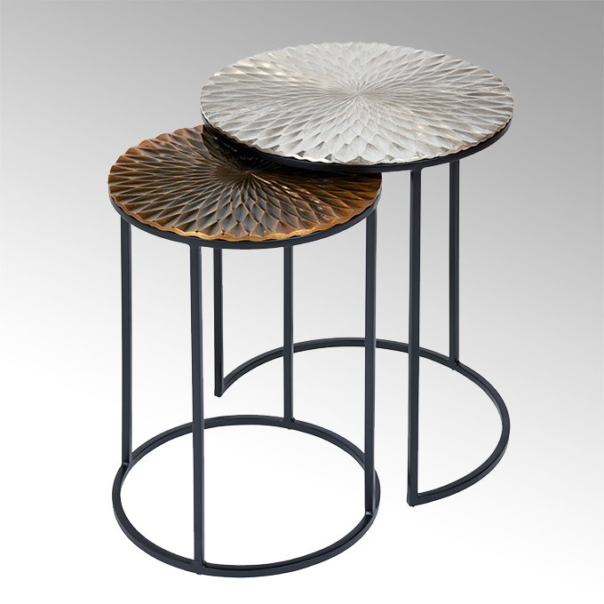 Soel Side table set of 2 iron/aluminium round