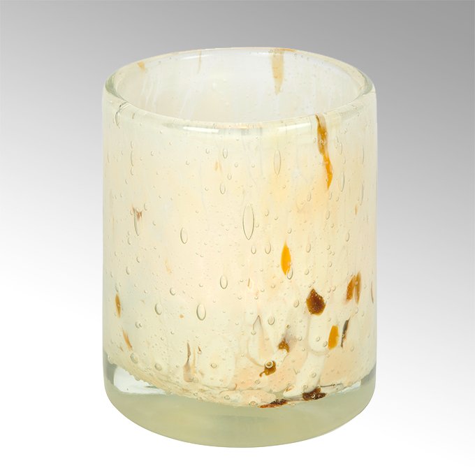 Lou t-light holder, glass, cream