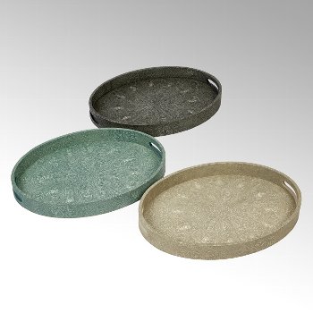 Ninon  tray,oval 48x34x6 cm,sand, shagreen