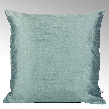 Seine cushion cover 100% silk aqua, 50x50cm