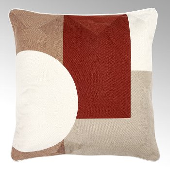 Moholy cushion, rust/ivory/camel,