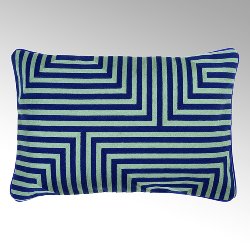 Vasarely cushion, indigo/sage,