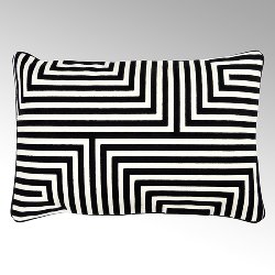 Vasarely cushion, black/ivory,
